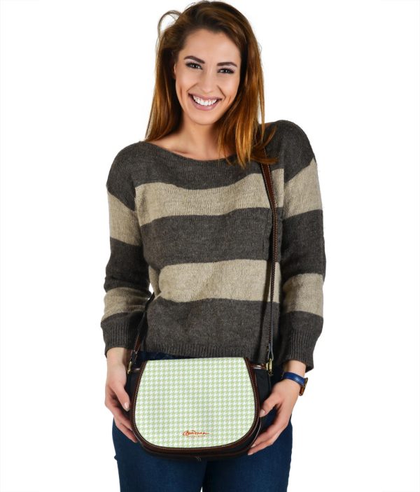 Butterfly Houndstooth Saddle Shoulder Bag For Discount