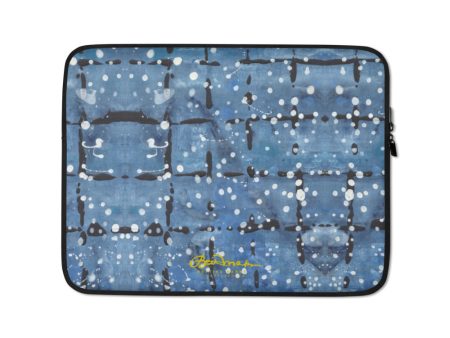 Blu&White Dotted Plaid Laptop Sleeve Fashion