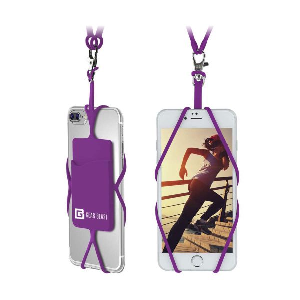 Gear Beast Universal Smart Phone Lanyard With Id Card Slot - Purple Hot on Sale