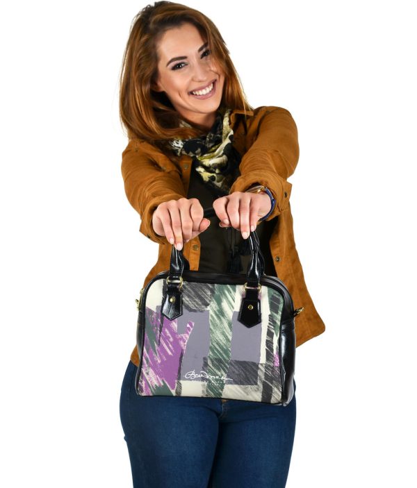 Abstract Collage Hand Bag w Shoulder Strap For Discount