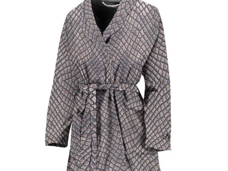 Croc Print Bath Robe - Women Fashion