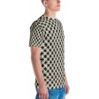 B&W Checkerboard Optical Men s T-shirt For Sale