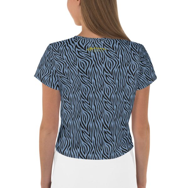 Blue Zebra Print Crop Tee Supply