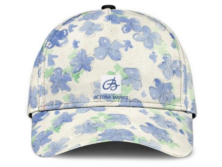 Blu&White Watercolor Floral Cap on Sale