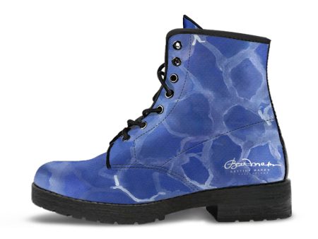 Blue Pool Leather Boots (Vegan) Discount