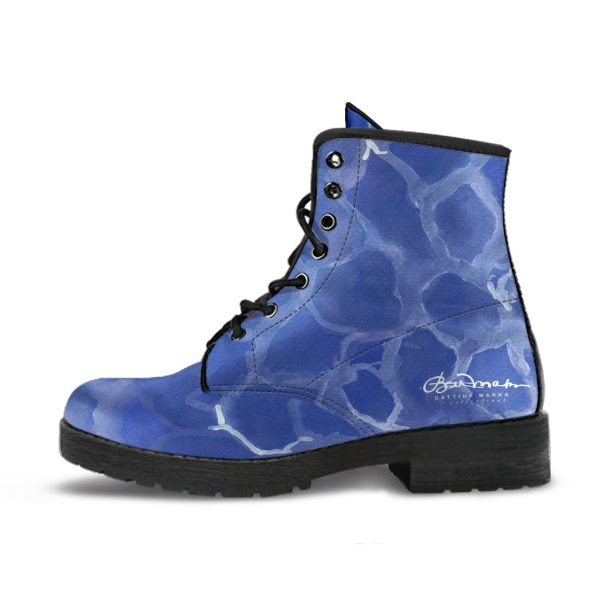 Blue Pool Leather Boots (Vegan) Discount