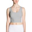 Cool Grey Fitted Crop Top Cheap