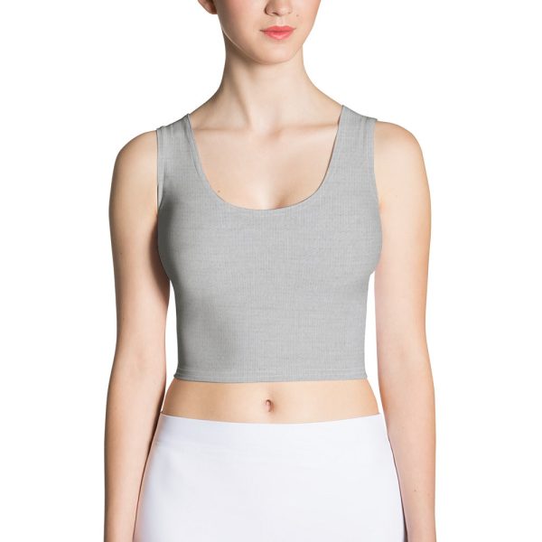 Cool Grey Fitted Crop Top Cheap