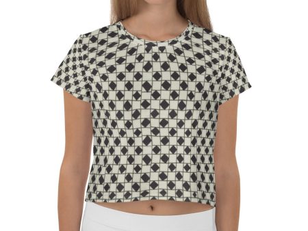 B&W Checkerboard Optical Print Crop Tee Supply