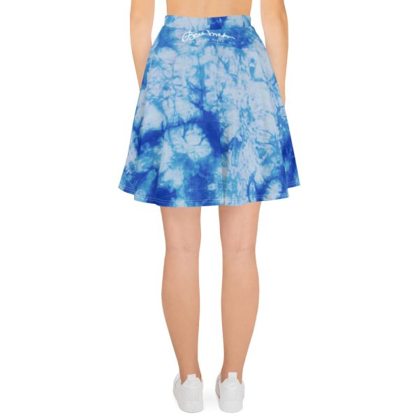 Blue Tie Dye Skater Skirt Cheap