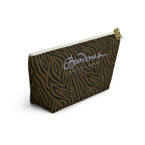 Olive Zebra Accessory Pouch w T-bottom Online Sale