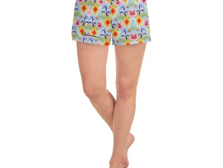 Women s Sunrise Floral Athletic Shorts Cheap