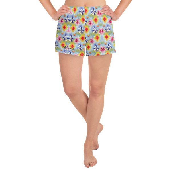 Women s Sunrise Floral Athletic Shorts Cheap