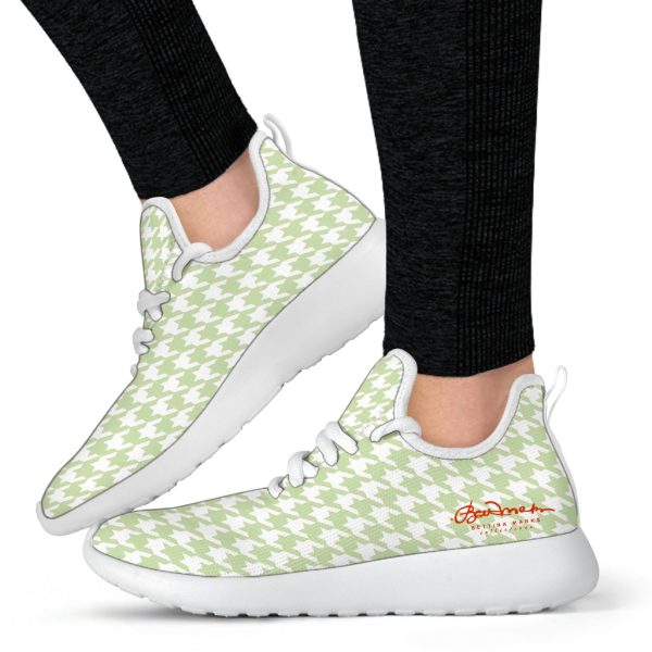 Butterfly Houndstooth Mesh Knit Sneakers on Sale