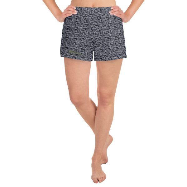 Women s Grey Zebra Athletic Shorts For Discount