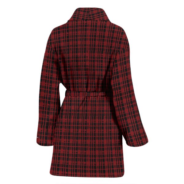 Black Red Plaid Bath Robe - Women Online now