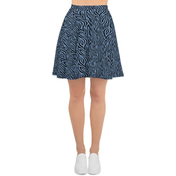 Blue Zebra Skater Skirt Cheap