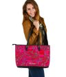 Bright Fuscia and Red Poppy Paisley on Plaid Large Tote Bag Fashion