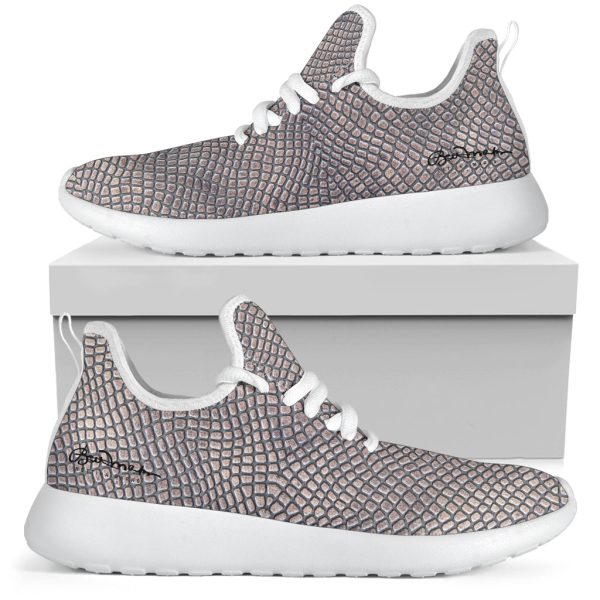 Croc Print Mesh Knit Sneakers on Sale