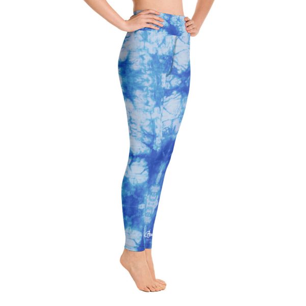 Blue Tie Dye Yoga Leggings on Sale