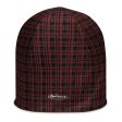 Black Red Tight Plaid All-Over Print Beanie For Sale