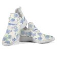 Blu&White Watercolor Floral Mesh Knit Sneakers Online Sale