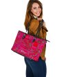 Bright Fuscia and Red Poppy Paisley on Plaid Large Tote Bag Fashion