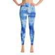 Blue Tie Dye Yoga Leggings on Sale