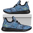 Blu&White Dotted Plaid Mesh Knit Sneakers Cheap