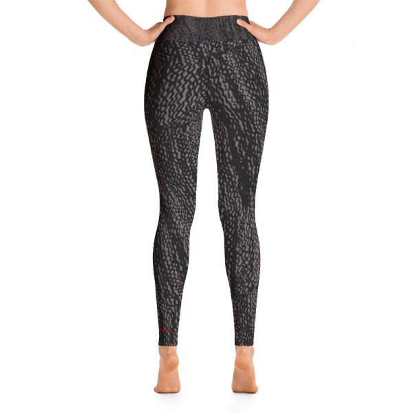 Charcoal Grey Tire Scribble Yoga Leggings For Sale