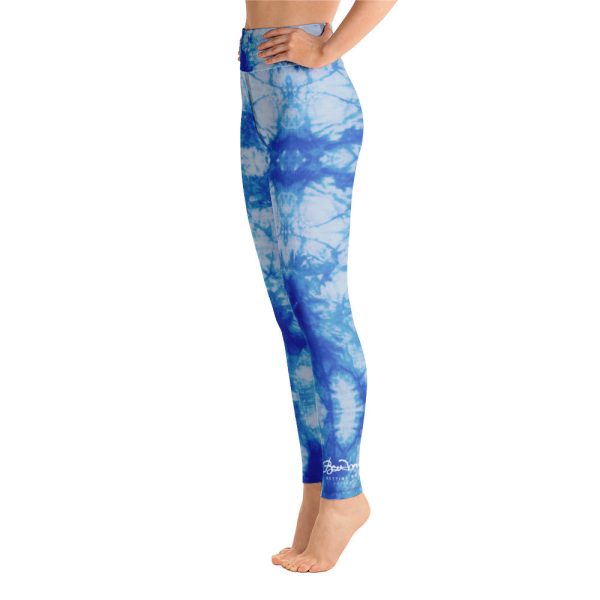 Blue Tie Dye Yoga Leggings on Sale