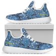 Blu&White Dotted Plaid Mesh Knit Sneakers Cheap