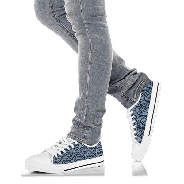 Blue Zebra Low Top Sneakers For Cheap