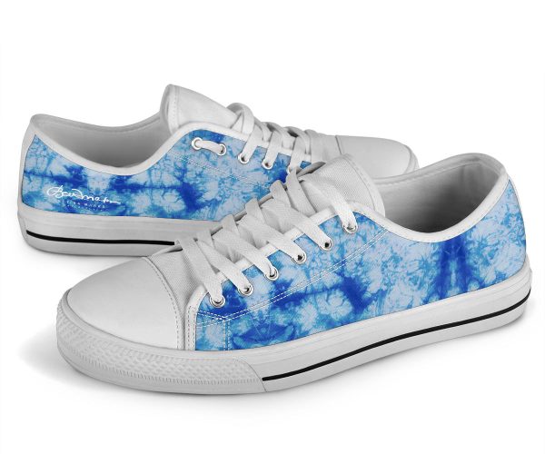 Blue Tie Dye Low Top Sneakers Online Hot Sale