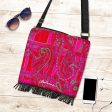 Bright Fuscia and Red Poppy Paisley on Plaid Boho Bag on Sale