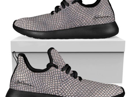 Croc Print Mesh Knit Sneakers on Sale