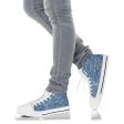 Blu&White Dotted Plaid High Top Sneakers For Cheap