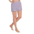 Women s Lilac Houndstooth Athletic Shorts Cheap