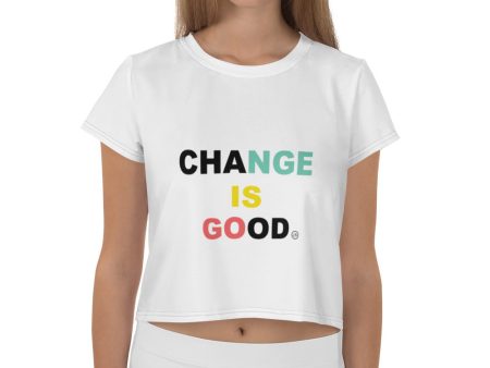 Change is good Print Crop Tee on Sale