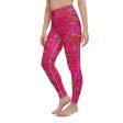 Bright Fuscia and Red Poppy Paisley on Plaid Yoga Leggings Online