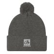 Dark Heather Grey B logo Pom-Pom Beanie Online Sale