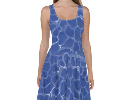 Blue Pool Skater Dress For Discount