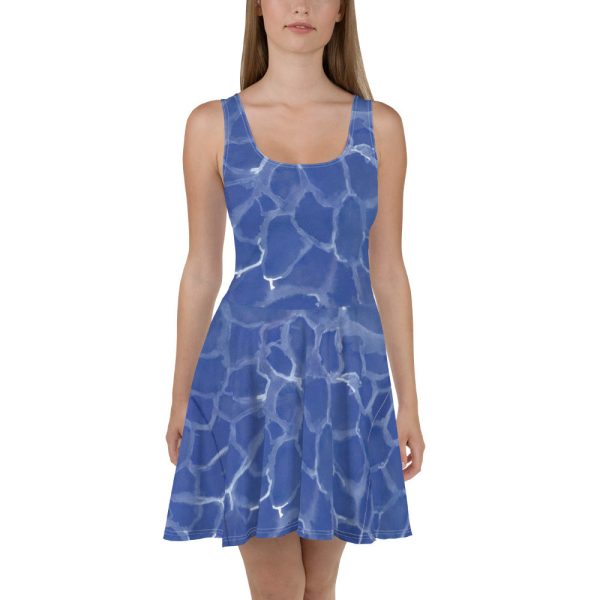 Blue Pool Skater Dress For Discount