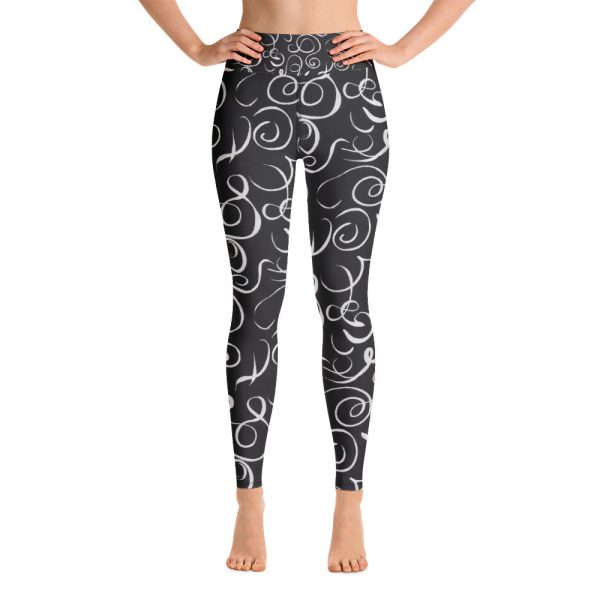 B&W Squiggles Yoga Leggings Supply