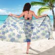 Blu&White Watercolor Floral Sarong Discount