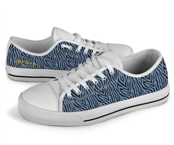 Blue Zebra Low Top Sneakers For Cheap