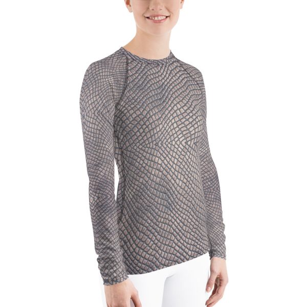 Croc Print Long Sleeve Tops Online Hot Sale