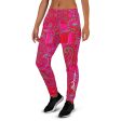 Bright Fuscia and Red Poppy Paisley on Plaid Men s Recycled Joggers Online Hot Sale