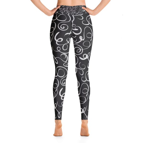 B&W Squiggles Yoga Leggings Supply