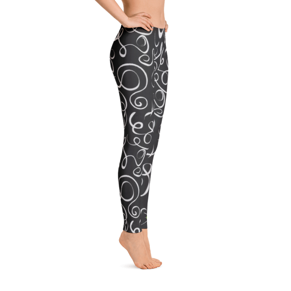 B&W Squiggles Leggings Fashion